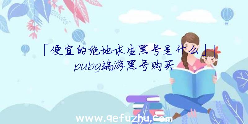 「便宜的绝地求生黑号是什么」|pubg端游黑号购买